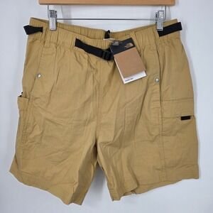 NEW North Face Men's‎ Cargo Shorts Ripstop Tan Khaki Belted Size M 7" Inseam